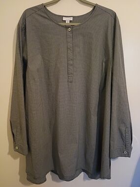 J. Jill Women's Black and White Gingham Tunic Top Sz 4X